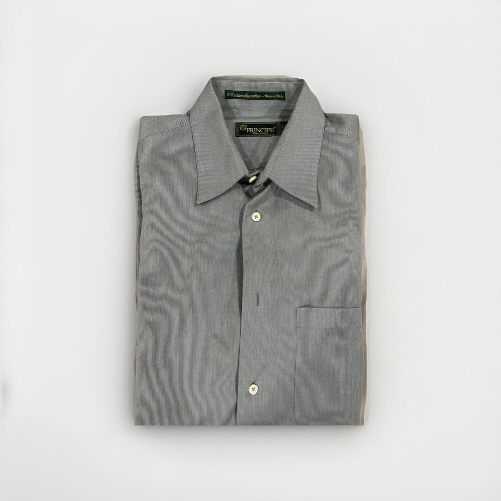 VTG PRINCIPE MENS DRESS SHIRT GREY 16.5/34-35 MADE IN ITALY GREAT CONDITION!